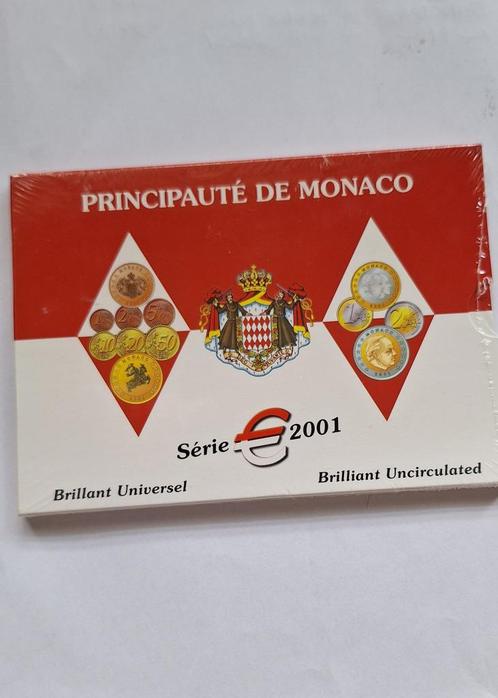 Monaco Euro Muntset 2001 – Eerste officiële BU-uitgave, Postzegels en Munten, Munten | Europa | Euromunten, Setje, Overige waardes