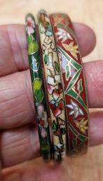 Cloisonne armbanden vintage set van 3, Sieraden, Tassen en Uiterlijk, Armbanden, Ophalen of Verzenden, Zo goed als nieuw, Bruin
