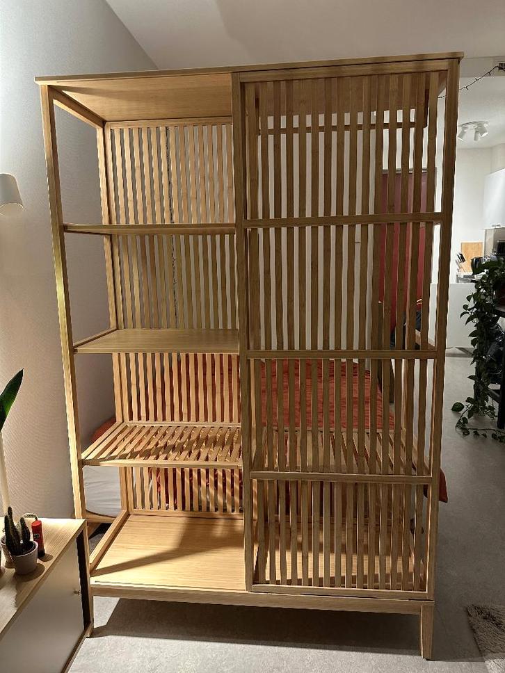 Ikea Nordkisa Bamboe Kledingkast, Huis en Inrichting, Kasten | Kledingkasten, Zo goed als nieuw, 150 tot 200 cm, 100 tot 150 cm
