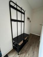 Kapstok met bank, zwart, 193x37x90 cm, Huis en Inrichting, Woonaccessoires | Kapstokken, Ophalen, Zo goed als nieuw, Metaal, Staande kapstok