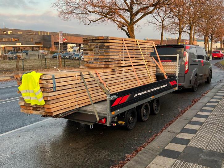 Houten balken 58x155, Badingen, Balken, Hout, Balk, Tuin en Terras, Palen, Balken en Planken, Zo goed als nieuw, Palen, Minder dan 180 cm