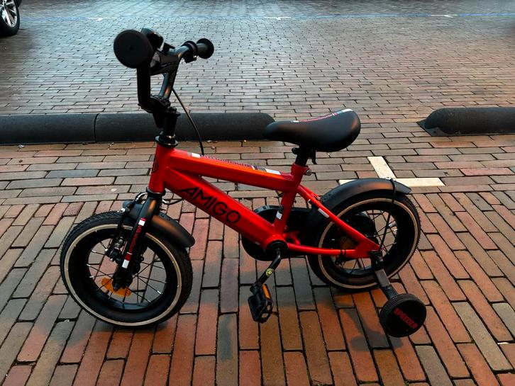 Amigo 12 inch kinderfiets met zijwieltjes, Fietsen en Brommers, Fietsen | Jongens, Gebruikt, 14 inch of minder, Ophalen