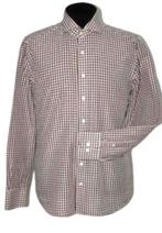 Suitsupply geruit overhemd, shirt Soktas, Mt. 42 / L, Kleding | Heren, Overhemden, Bruin, Verzenden, Zo goed als nieuw, Halswijdte 41/42 (L)