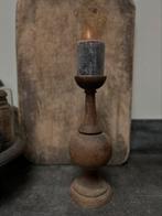 Kandelaar sober sleets imperfect oosters, Ophalen of Verzenden, Zo goed als nieuw, Hout, 25 tot 50 cm
