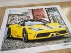 Geschilderde canvas poster Ferrari, Huis en Inrichting, Woonaccessoires | Schilderijen, Tekeningen en Foto's, Nieuw, Ophalen of Verzenden