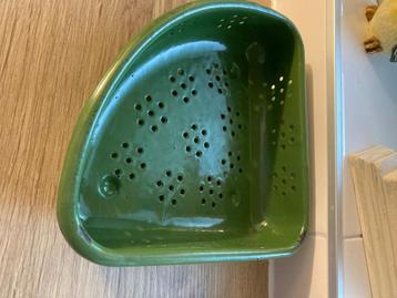 Groen enaille gootsteen bakje  beschikbaar voor biedingen
