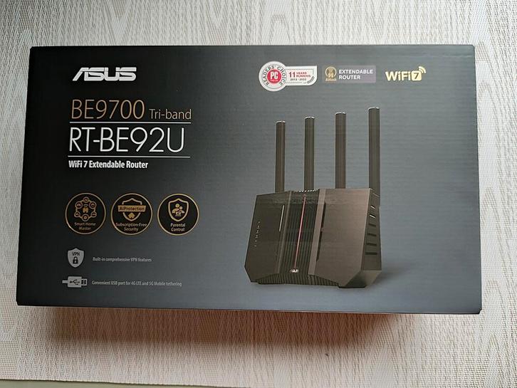 ASUS RT-BE92U  WiFi 7 Router – Ultrasnel & 10G poort, Computers en Software, Routers en Modems, Zo goed als nieuw, Router, Ophalen of Verzenden