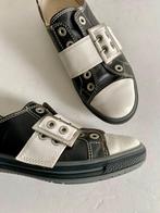 J49 Gabor maat 38 leren sneakers schoenen leer zwart wit, Zwart, Gabor, Ophalen of Verzenden, Sneakers of Gympen