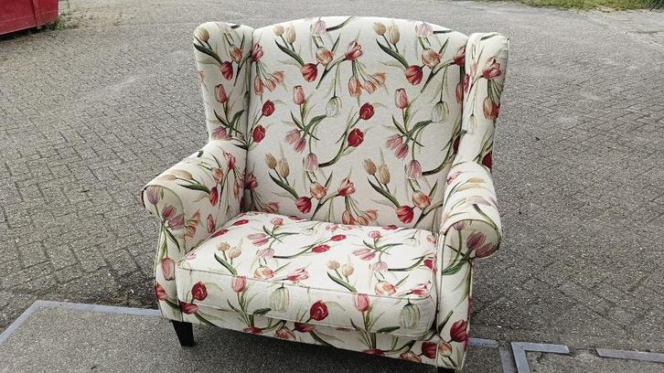 Tulpen-loveseat wingchair – 1,5 zits eyecatcher, Antiek en Kunst, Antiek | Meubels | Stoelen en Banken, Ophalen