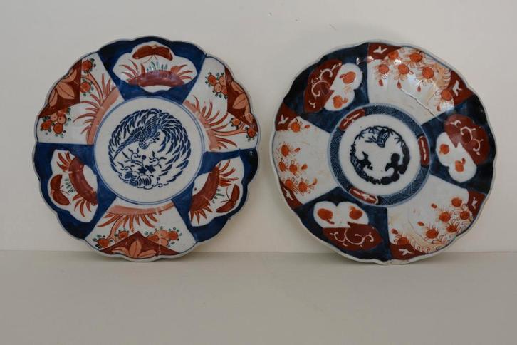 PORSELEIN IMARI 2 Gelobde Antieke Japanse Imari borden D24, Antiek en Kunst, Antiek | Porselein, Verzenden