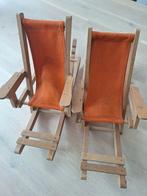Strandstoelen hout vintage stoelen poppenstoel, Overige typen, Ophalen of Verzenden