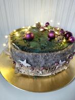 Basis voor kerststukje, op gouden onderbord., Ophalen of Verzenden, Zo goed als nieuw