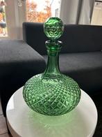 Vintage groene glazen karaf, Antiek en Kunst, Ophalen of Verzenden