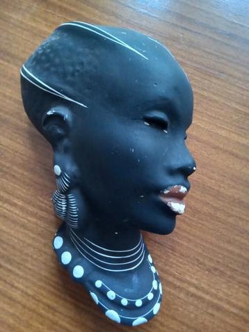 Art Deco Nubische Gips Wandhanger, Jaren '40-'50 beschikbaar voor biedingen