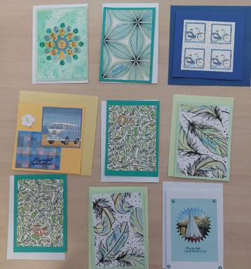 9 zelfgemaakte kaarten.  beschikbaar voor biedingen