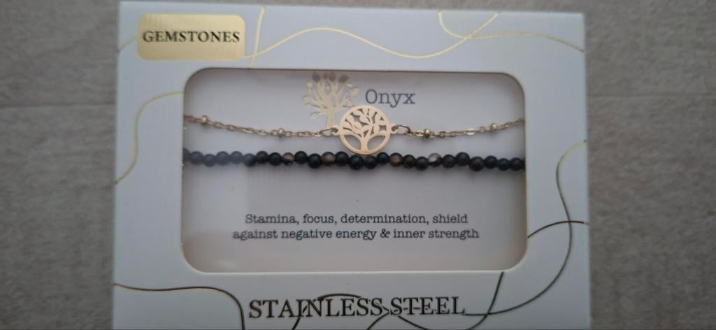 Armband (Levensboom), Staal, Nieuw, Ophalen of Verzenden, Met bedels of kralen