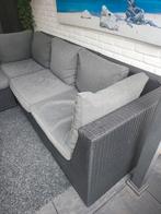 Loungehoekbank met glazen tafel - 225x225 cm, Tuin en Terras, Tuinsets en Loungesets, Ophalen