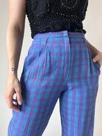Geruite vintage broek, S/M. Geblokt checkered statement 90s, Verzenden, Paars, Vintage, Maat 36 (S)