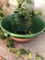 Antiek frans aardewerk schaal/groen glazuur, Ophalen of Verzenden