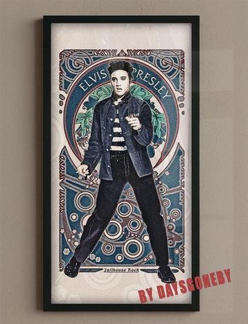 Elvis Presley Poster Jailhouse Rock 50s Muziek Print beschikbaar voor biedingen