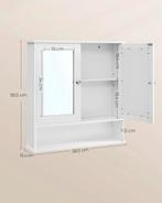 (NIEUW) Witte badkamerkast met spiegel, Ophalen, Nieuw, 25 tot 50 cm, (Half)hoge kast