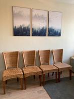 4 luxe rieten stoelen, Huis en Inrichting, Stoelen, Ophalen, Zo goed als nieuw, Bruin