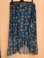 Blauwe midirok met split van Pieces,mt M, Maat 38/40 (M), Zo goed als nieuw, Pieces, Onder de knie