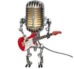 Microfoon Robot Lamp Vintage Metalen decoratie verlichting, Minder dan 50 cm, Nieuw, Ophalen of Verzenden, Metaal