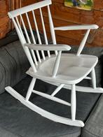 Houten schommelstoel, Huis en Inrichting, Stoelen, Ophalen, Gebruikt, Wit, Eén
