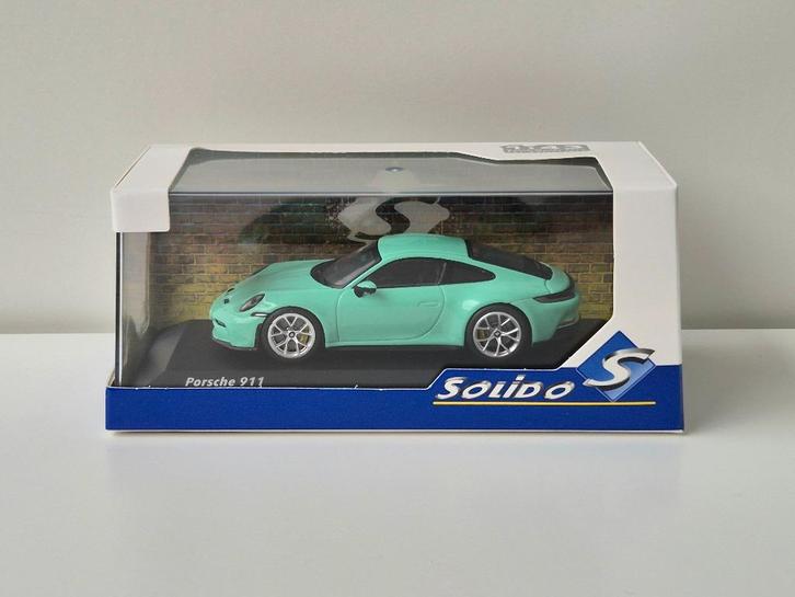 1:43 Solido Porsche 911 GT3 Touring Package Mint Green 992, Hobby en Vrije tijd, Modelauto's | 1:43, Zo goed als nieuw, Auto, Solido