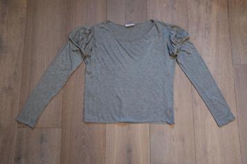 ZGAN: aparte grijze longsleeve met pofmouwtje; Max&Co; mt 40