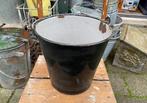 Zwart emaille emmer  mooi doorleefd, Ophalen of Verzenden