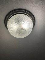Oude plafonnière met geslepen glas, Huis en Inrichting, Lampen | Plafondlampen, Ophalen, Gebruikt, Glas