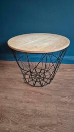 Ronde Bijzettafel met Draadmand, Huis en Inrichting, Ophalen, Minder dan 45 cm, Minder dan 55 cm, Gebruikt