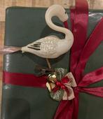 Antieke ooievaar op clip , oude kerstbal., Ophalen of Verzenden, Zo goed als nieuw