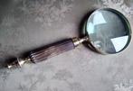 VERGROOTGLAS in koper gevat met geribbelde handgreep., Hobby en Vrije tijd, Vergrootglazen, Loepen en Loeplampen, Ophalen, Nieuw