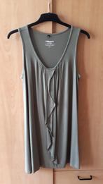 Crizpy - Elastische tricot jurk -Legergroen - mt M=42, Maat 42/44 (L), Zo goed als nieuw, Knielengte, Groen