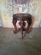 Antieke koloniaal gesneden massief houten plantenstandaard, Ophalen of Verzenden