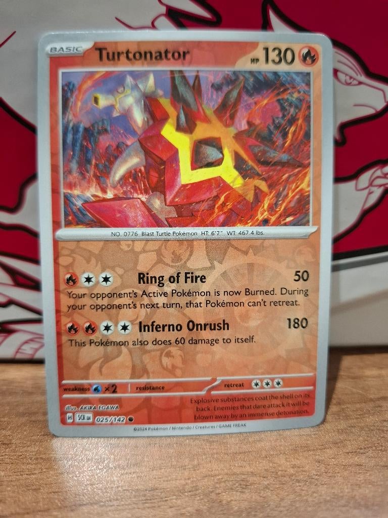 Pokemon Turtonator SCR 025/142 reverse holo, Ophalen of Verzenden, Nieuw, Losse kaart