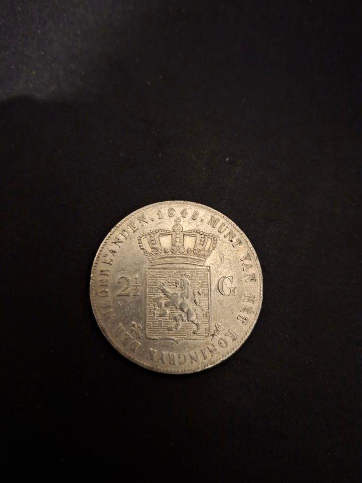 Rijksdaalder 1845 Willem II - Zilveren Munt, Postzegels en Munten, Munten | Nederland, 2½ gulden, Koning Willem II, Ophalen of Verzenden
