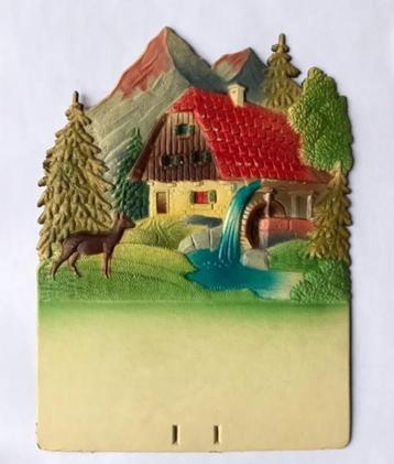 Vintage Dresdner Pappe kalender houder ree etcetera beschikbaar voor biedingen