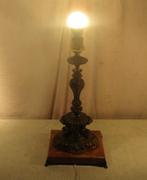 Prachtige Antieke Tafellamp in Zamac en marmer - 49cm, Antiek en Kunst, Ophalen of Verzenden