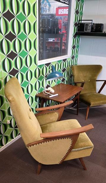set van 2 vintage fauteuils Mid-Century stijl Gio Ponti beschikbaar voor biedingen