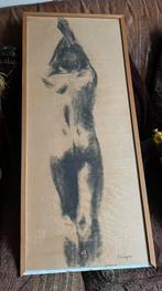 Naakt Portret in Lijst achter Glas - Gesigneerd, Ophalen of Verzenden