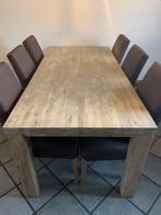 Eettafel met 6 stoelen, Huis en Inrichting, Complete eetkamers, Ophalen of Verzenden, Zo goed als nieuw, 4 tot 6 stoelen