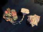 3x bloem, roosje; kunstbloem, keramieke roos, boeketje, Huis en Inrichting, Woonaccessoires | Kunstplanten en Kunstbloemen, Ophalen of Verzenden