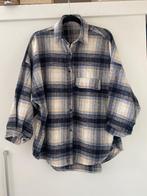 blauwe oversize geruite blouse winter shacket jas jack mt 40, Maat 38/40 (M), Boetiek, Blauw, Ophalen of Verzenden
