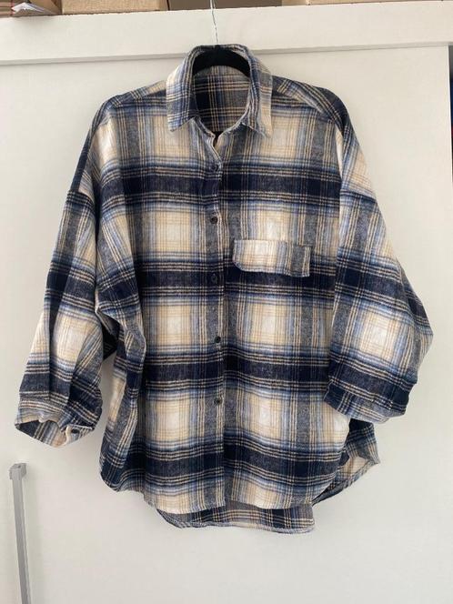 blauwe oversize geruite blouse winter shacket jas jack mt 40, Kleding | Dames, Jassen | Zomer, Zo goed als nieuw, Maat 38/40 (M)