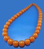 Antieke ketting van butterscotch amber kralen, Sieraden, Tassen en Uiterlijk, Antieke sieraden, Verzenden, Overige materialen