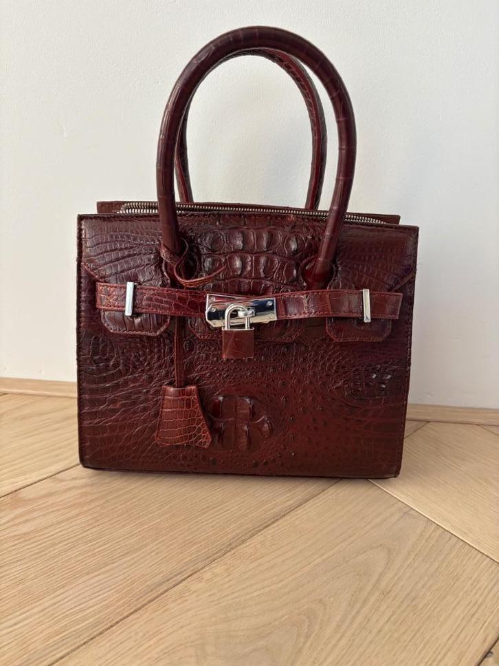 krokodillen tas, Sieraden, Tassen en Uiterlijk, Tassen | Damestassen, Nieuw, Bruin, Ophalen of Verzenden